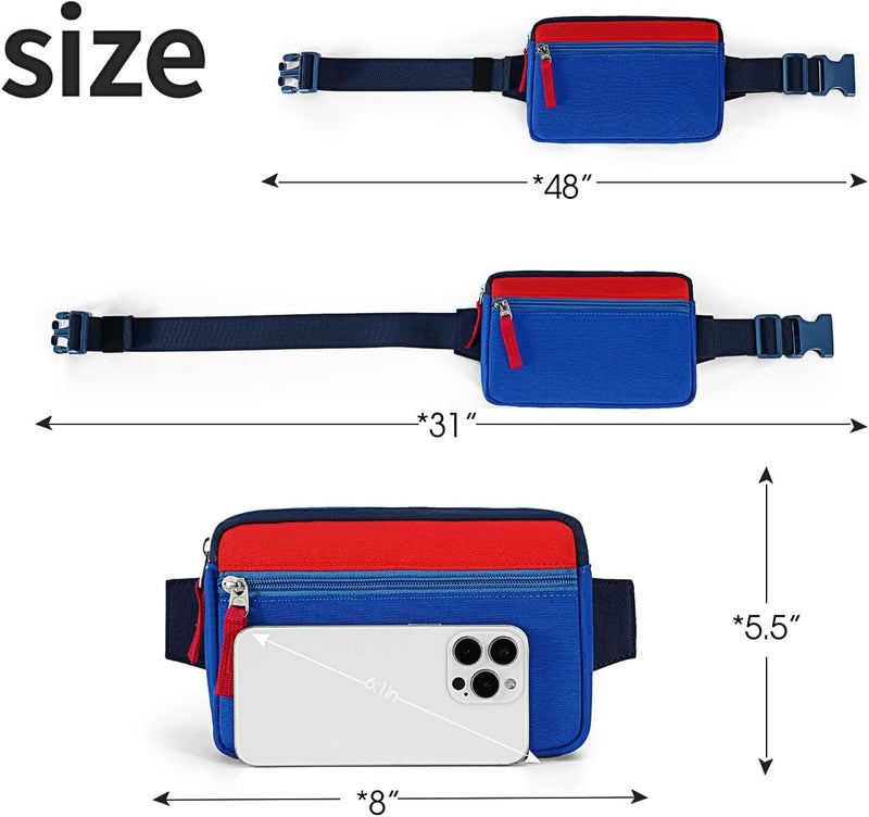 cotmcor Store Valentines Day Gifts for Kids: Fanny Pack Birthday Gift for 5 6 7 8 9 10 11 12 Year Old Teen Girls, Preppy Cute Trendy Stuff Colorblock Crossbody Bag Adjustable Belt Bags for Travel Outdoor - Image 4